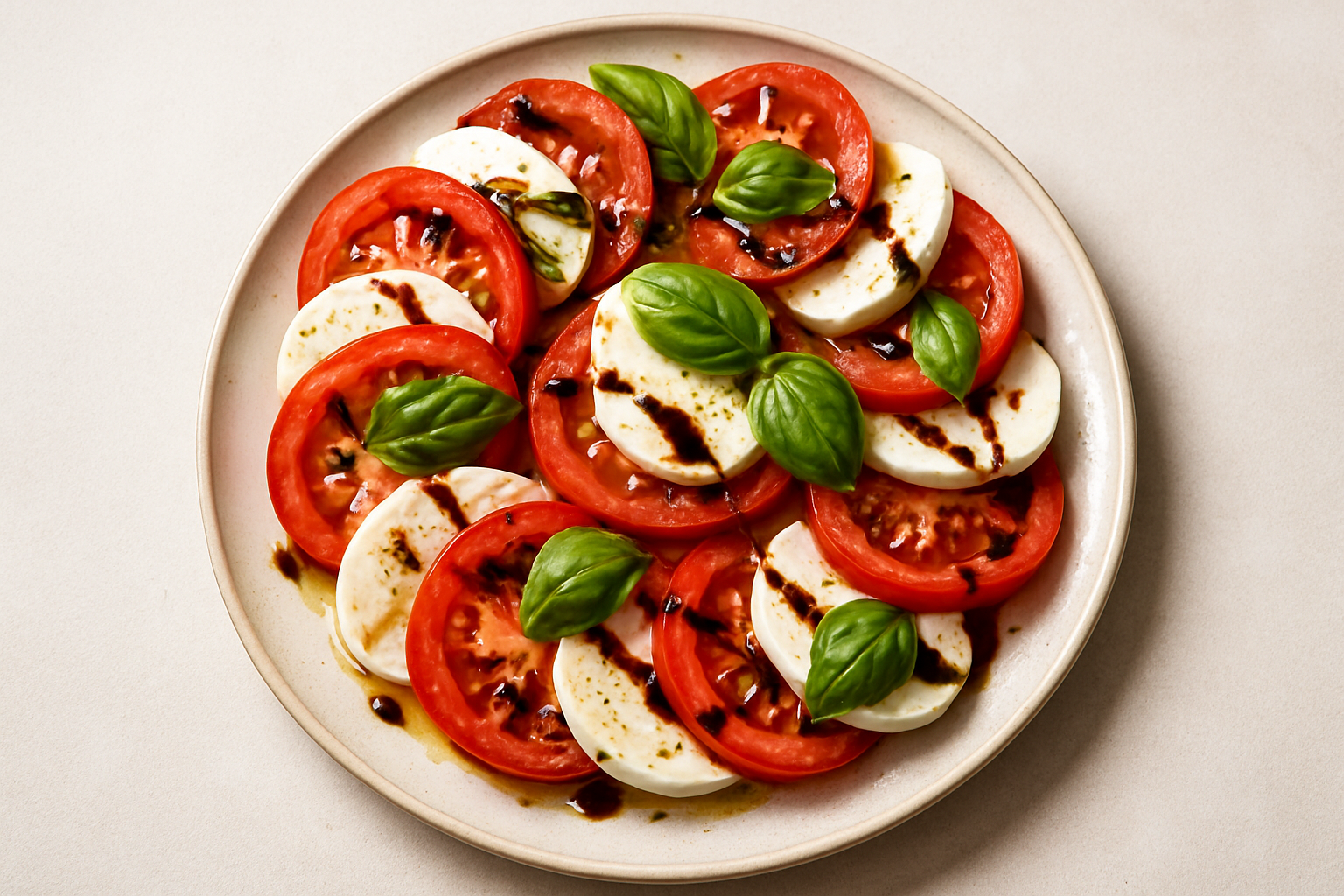 caprese salad with balsamic drizzle
