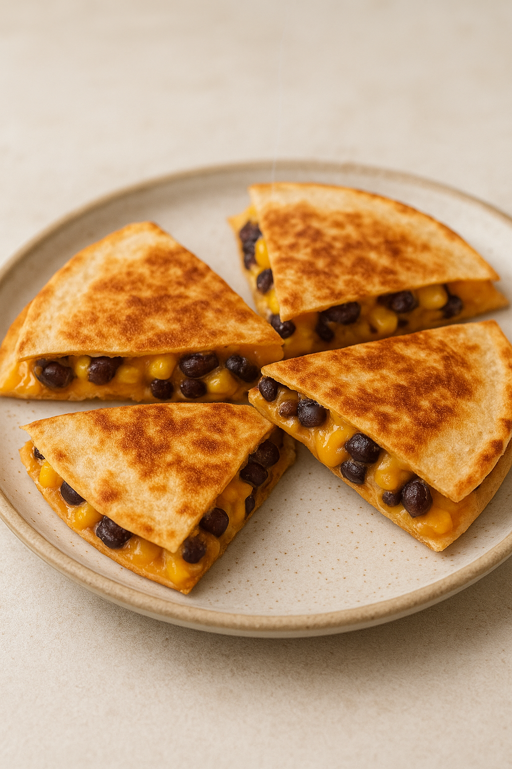 cheesy black bean quesadillas
